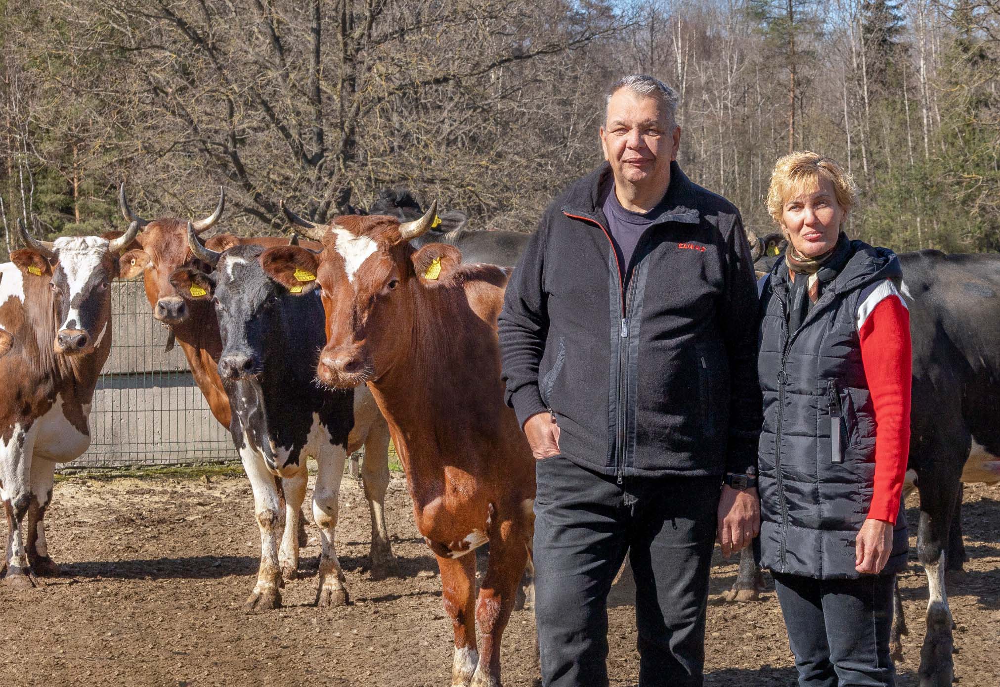 Kõrgemäe talu peremees Helger Hirv ja perenaine Klarika Hirv ei anna praegu kindlat vastust, mis saab südasuvel toimuvast avatud talude päevast. Paljuski sõltub ka veterinaarameti piirangutest ja üldisest olukorrast. Foto: Aigar Nagel